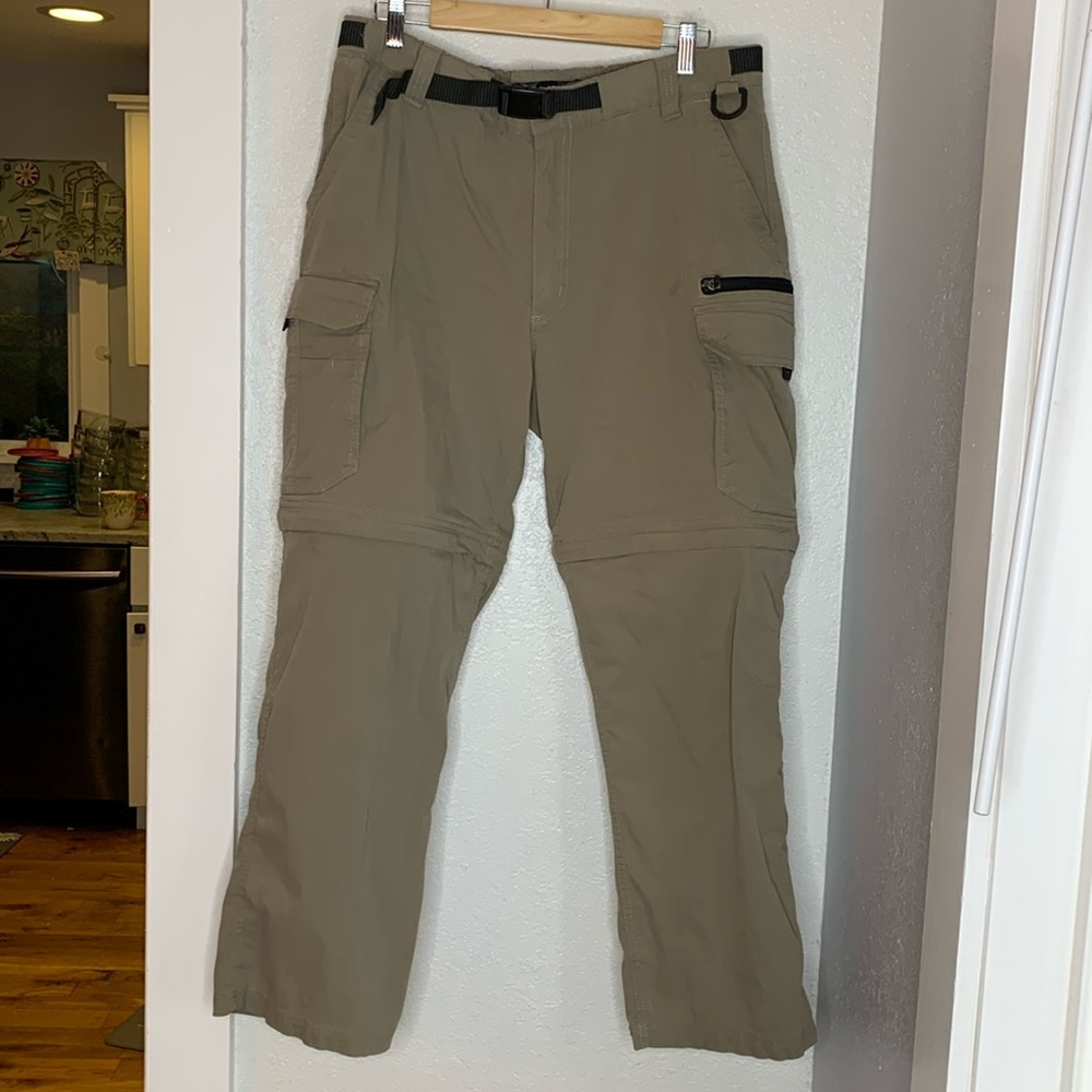 BC Clothing Convertible Cargo Pants Lx30 Khaki Outdoor Hiking Zip-Off Trail Pant